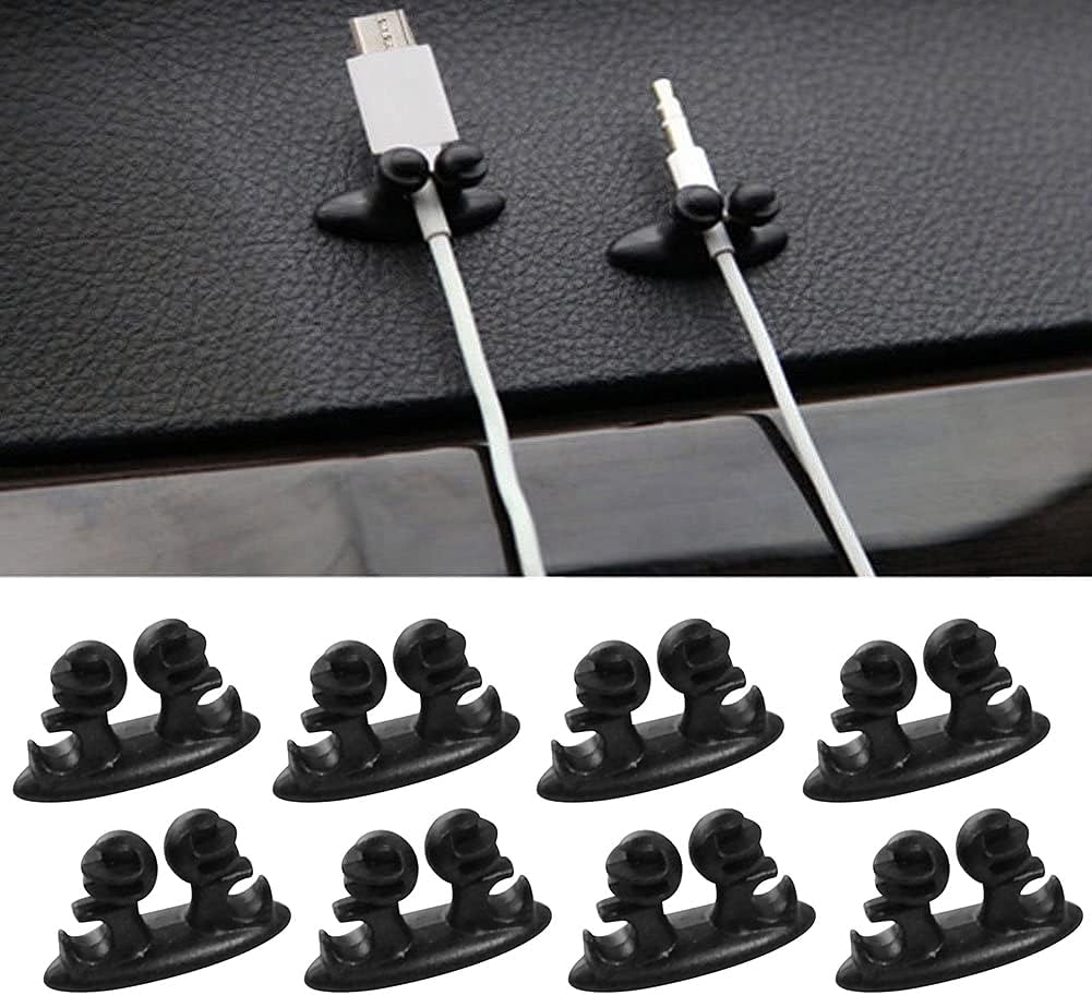 SYXZFZ Car Wire Cable Holder Tie Clip Organizer Adhesive Line Clasp Clamp USB Cable Clip Accessories 8Pcs/Lot