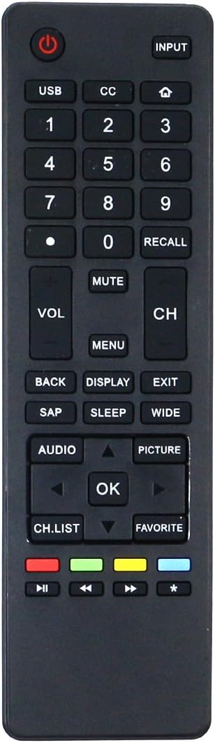 HTR-A18M Replaced Remote fit for Haier TV 32D3000 LE32M600M20 LE32F32200 LE24M600M80 LE24F33800 LE32M600M80 LE58F3281 LE39F32800 LE39M600M80 40D3500M 48D3500 LE48M600M80 LE50M600M80 55D3550 65D3550