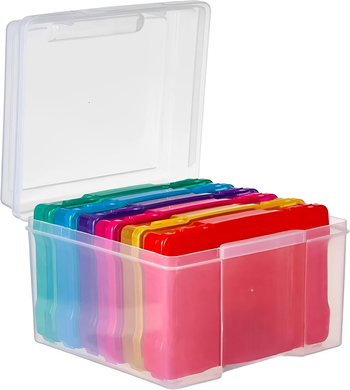 Unibos | Multi-Colored Photo Case | Photo Storage Box & Crafts Organiser | Photo Organizer Cases & Containers | Protects Photos | Keep Precious Memories Safe | Transparent | Photo Case 5" x 7"