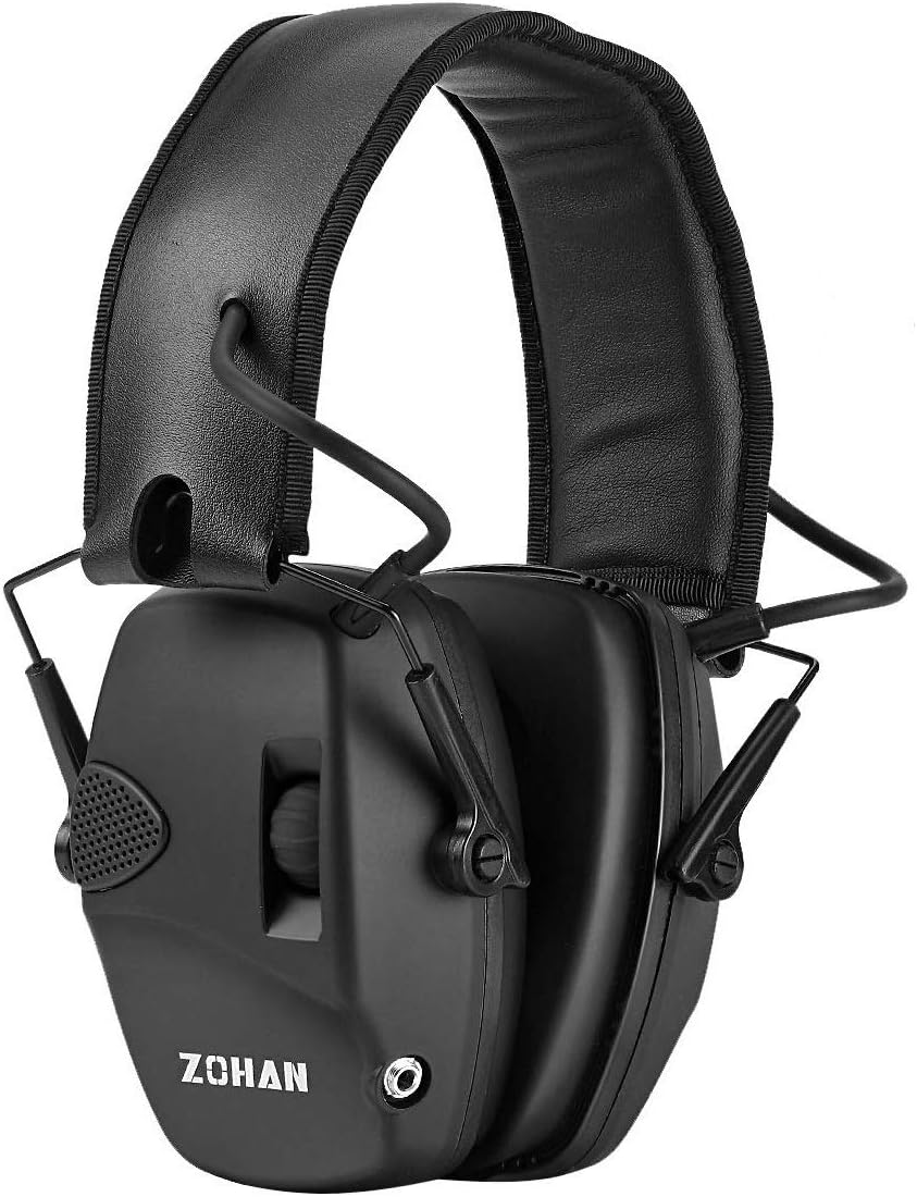 ZOHAN 054 Electronic Shooting Ear Defenders,Active Noise Reduction Safety Earmuff,Tactical Headset Sound Amplification Hearing Protection for Hunting,Ideal for Outdoor Airsoft Sport - Black
