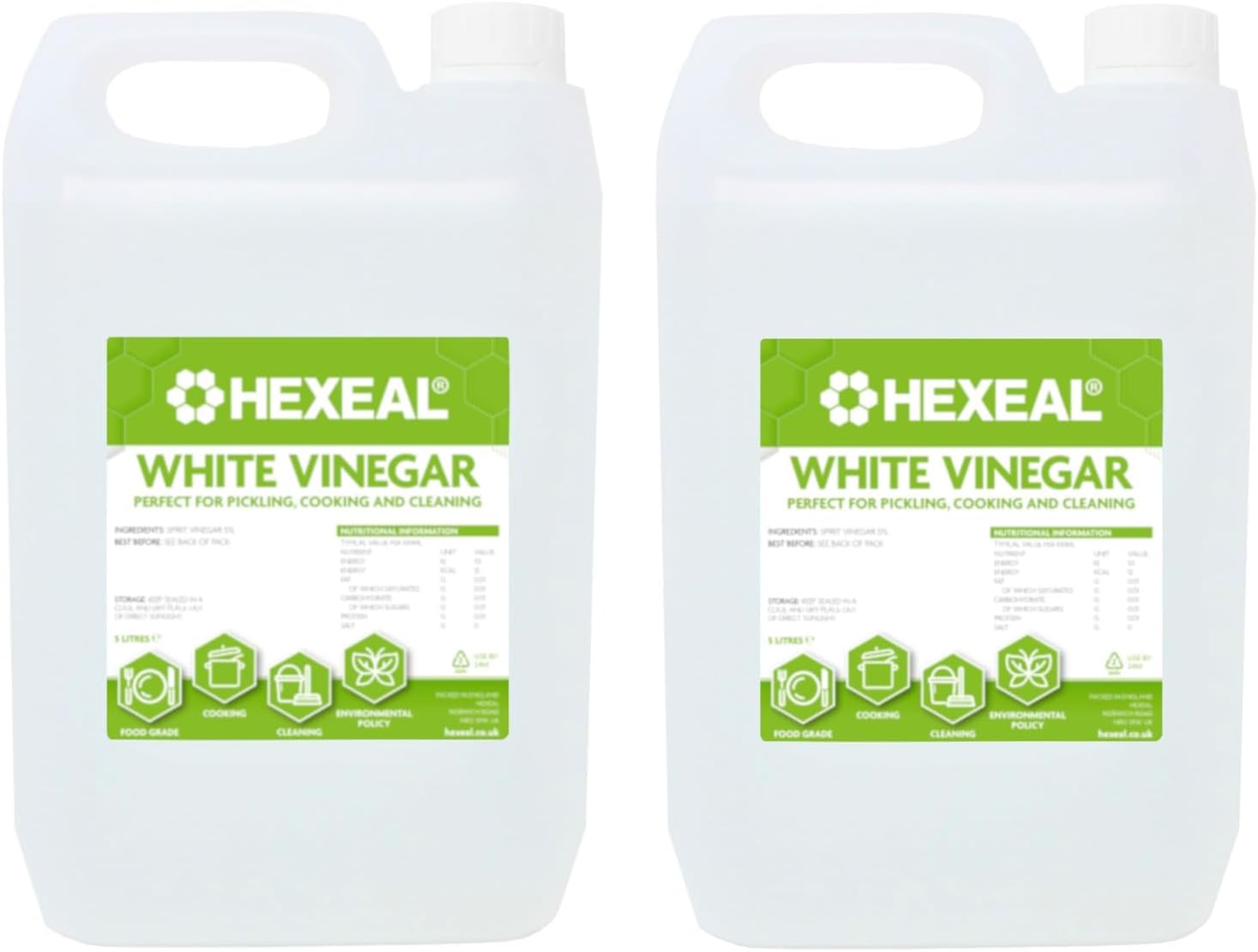 Hexeal White Vinegar 10L - Food Grade, Cooking & Cleaning