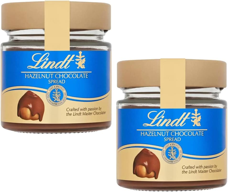 2 x Bottles of Lindt Hazelnut Chocolate Spread 200g