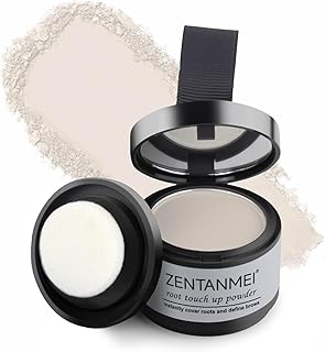 Root Touch Up Hairline Powder for Women & Men, Gray Hair Cover Up, Hairline Shadow PowderSweatproof & Windproof, 0.14 oz Root Cover Up Powder for Thinning Hair (White)