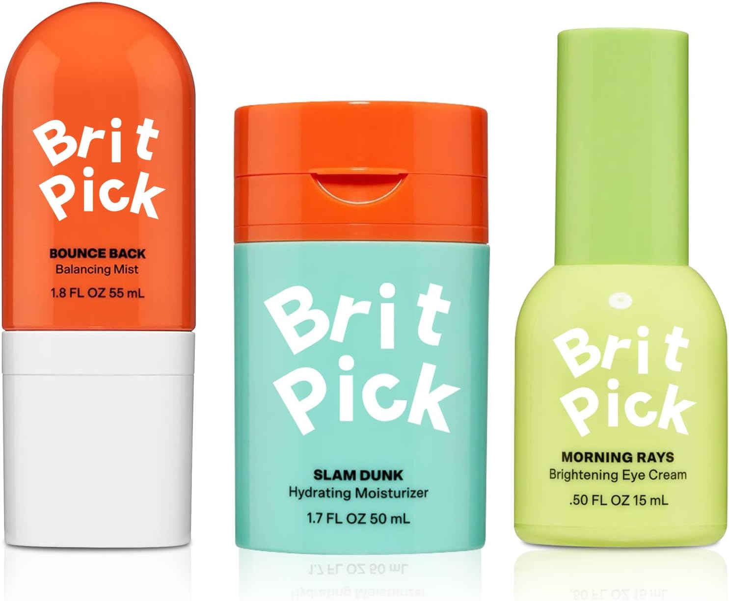 Skincare Set Slam Dunk Face Moisturizer+ Bounce Back Balancing Facial Toner Mist + Morning Rays Brightening Eye Cream, Made with Vitamin E + Aloe Vera Juice for Normal to Dry Skin