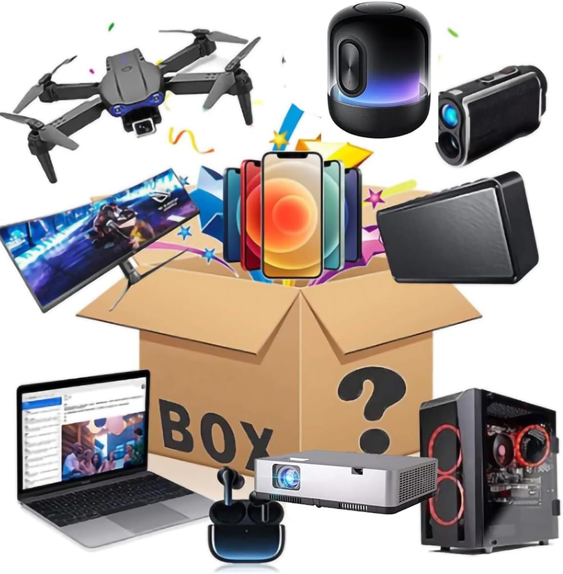 4-32 Piece Mixed Electronics Clearance Box ，Overstock Package, Branded Items, with Brand New Gadgets and Appliances UK QMJ7U