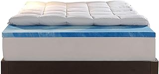 Sleep Innovations Dual Layer 4 Inch Memory Foam Mattress Topper, King Size, Medium Support, 2 Inch Cooling Gel Memory Foam Plus 2 Inch Pillow Top Cover