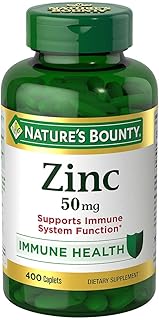 Nature S-Bounty Zinc 50 mg, 400 Caplets Bundle | 400 Days Supply | High Potency Zinc Supports Immune System Function | Vegetarian Friendly, Non-GMO