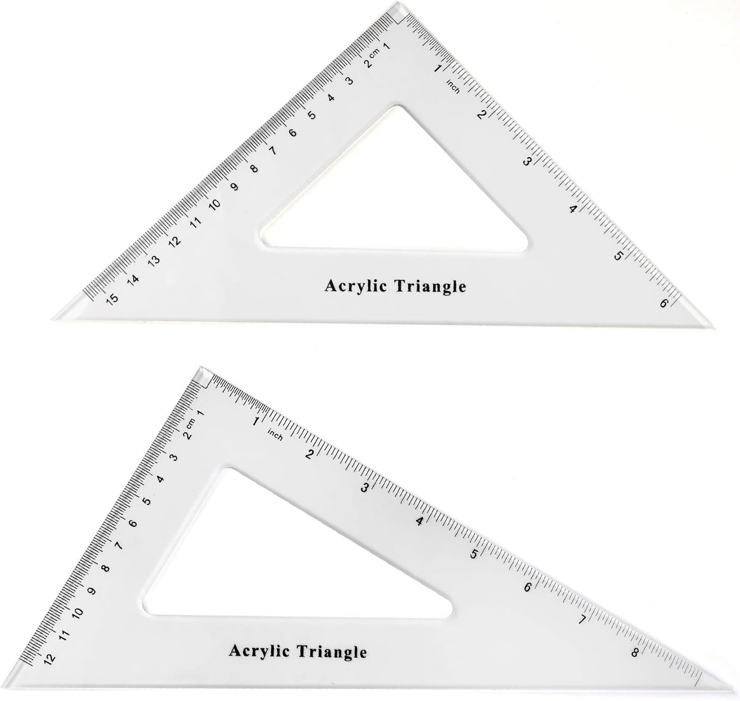 Coopay Large Triangle Ruler Set Square, 30/60 and 45/90 Degrees, Triangle Hollow