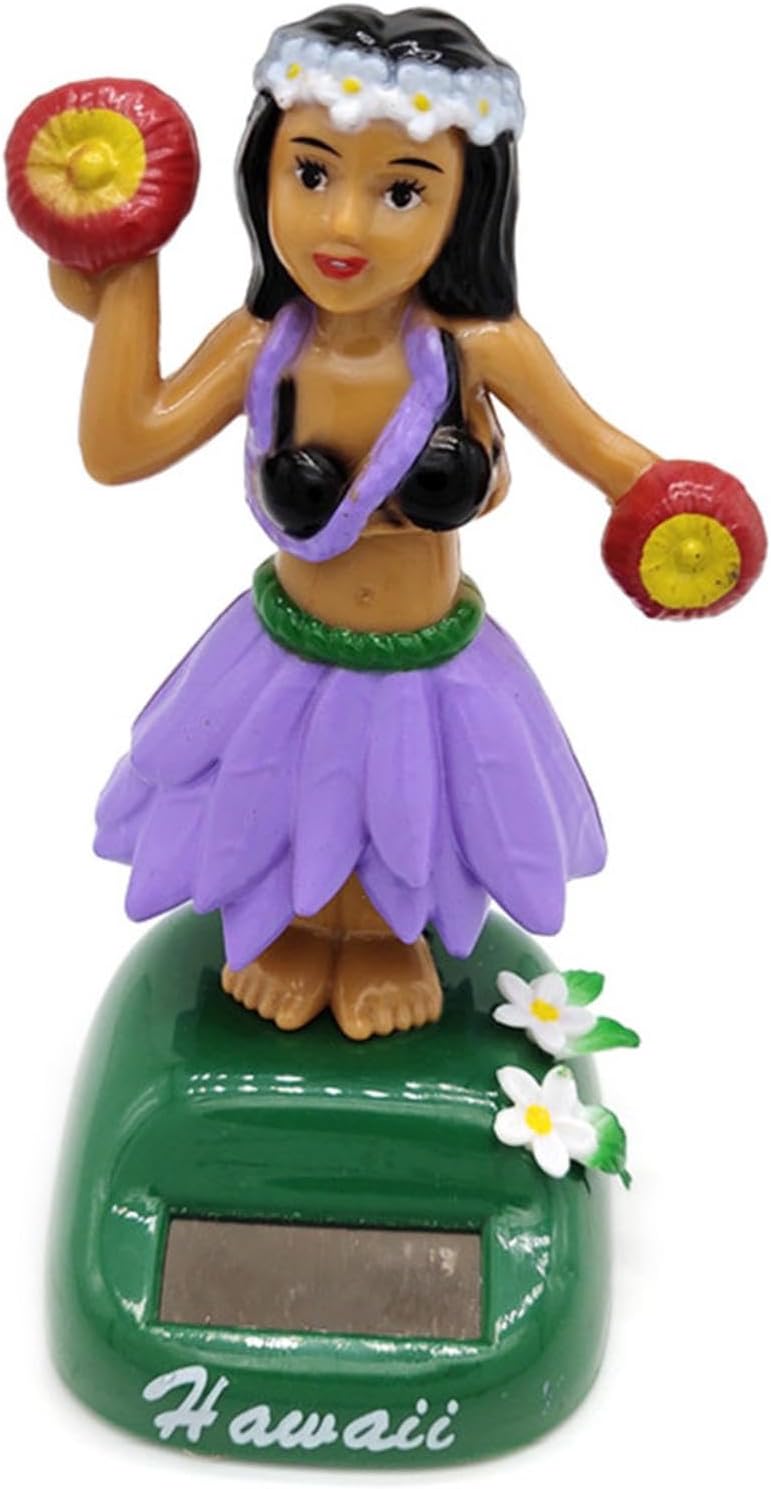 Generic Hawaiian Dancing Girl Solar Powered Dancing Hulas Girl Car Dashboard Decor Swinging Bobble Toy for Windowsill, Car, Desk