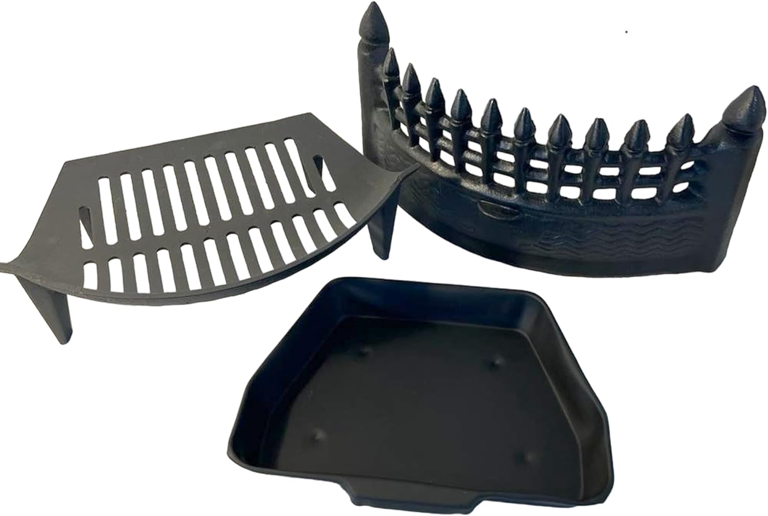 Castle Heavy Duty Grate Set - 16 Inch Fire Front Fret Matt Black