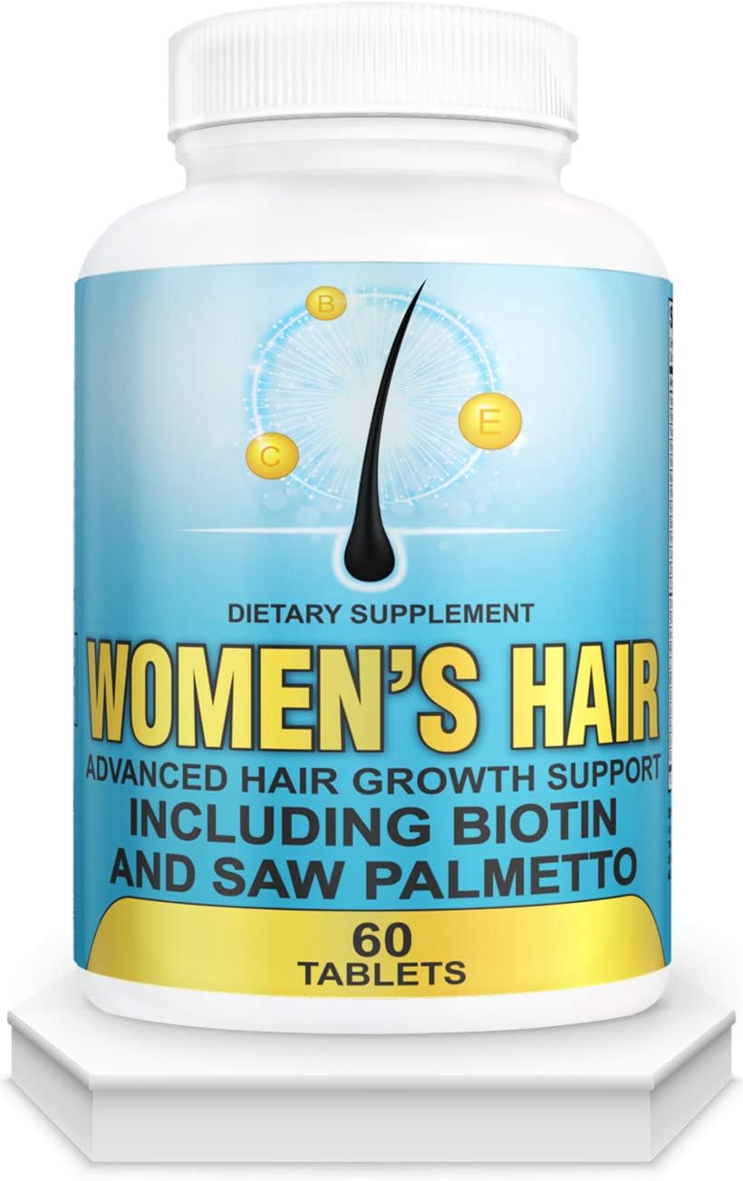 Hair Growth Vitamins With Saw Palmetto for Women-DHT Blocker,Hair Growth Supplement for Thicker And Perfect Hair.Hair Growth Pills for Thinning Hair.Get Healthy,Glow,Longer,Thick Hair.With Biotin.