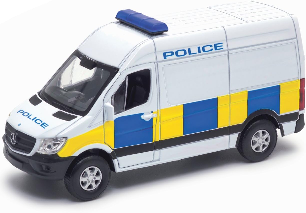 PETERKIN | Police Mercedes Benz Sprinter Toy Vehicle | Diecast Pull Back & Go Van with Police Livery | Diecast Vehicles | Ages 3+