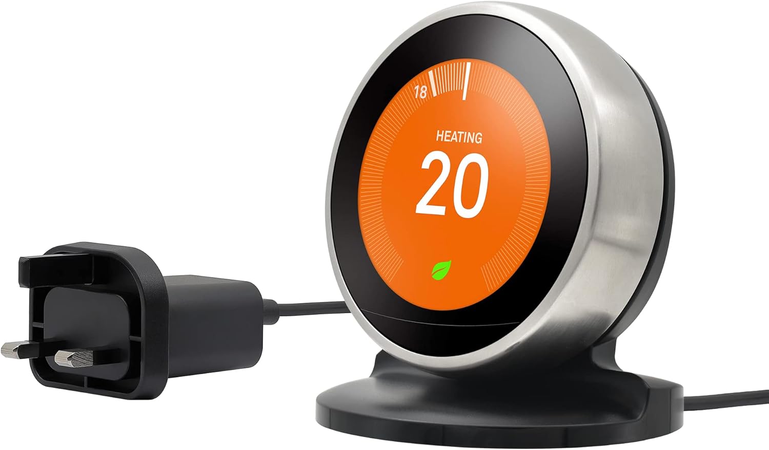 Aulbilly Stand with Power Cable and Adapter for Google Nest Learning Thermostat 3rd Generation (Black)