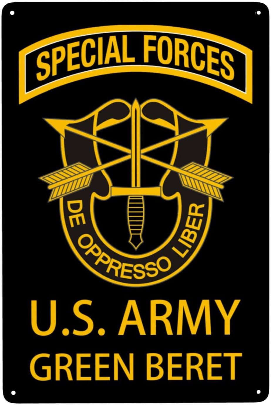 US Army Green Beret Special Forces Elegant Iron Wall Art 8x12 In Handcrafted Iron Canvas Home Decor