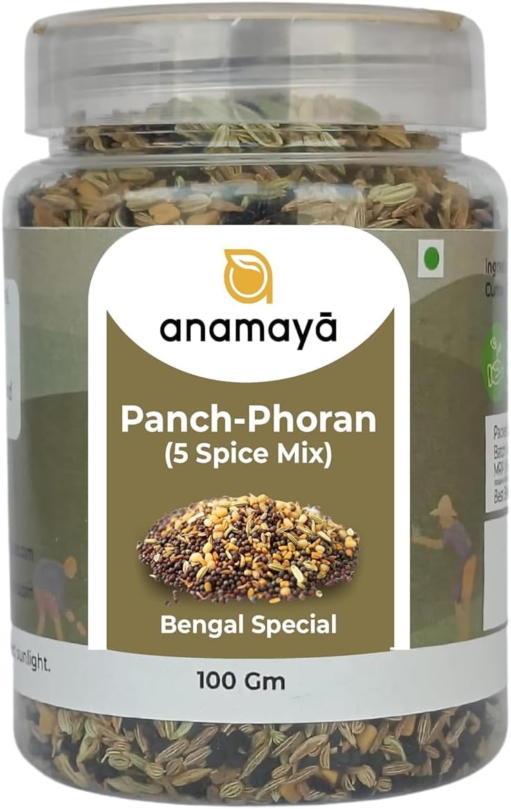 Anamaya Panch Phoron 100g | Panch Phoran | Authentic Bengali 5 Spice Blend | India Five Spice Mix | Panch Puran spice mix for Curries, Pickles & Stir-Fries | Traditional Indian Spices For Cooking
