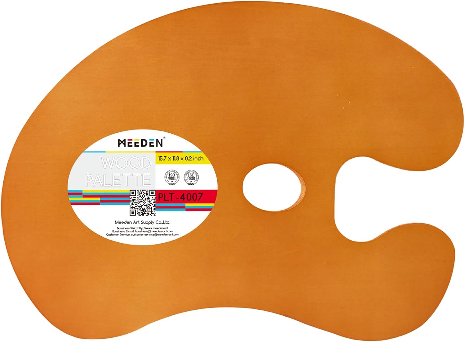 MEEDEN Wood Paint Palette - Artist Wooden Painting Palette for Oil & Acrylic, Ergonomic Palette with Thumb Hole, Oval Shape