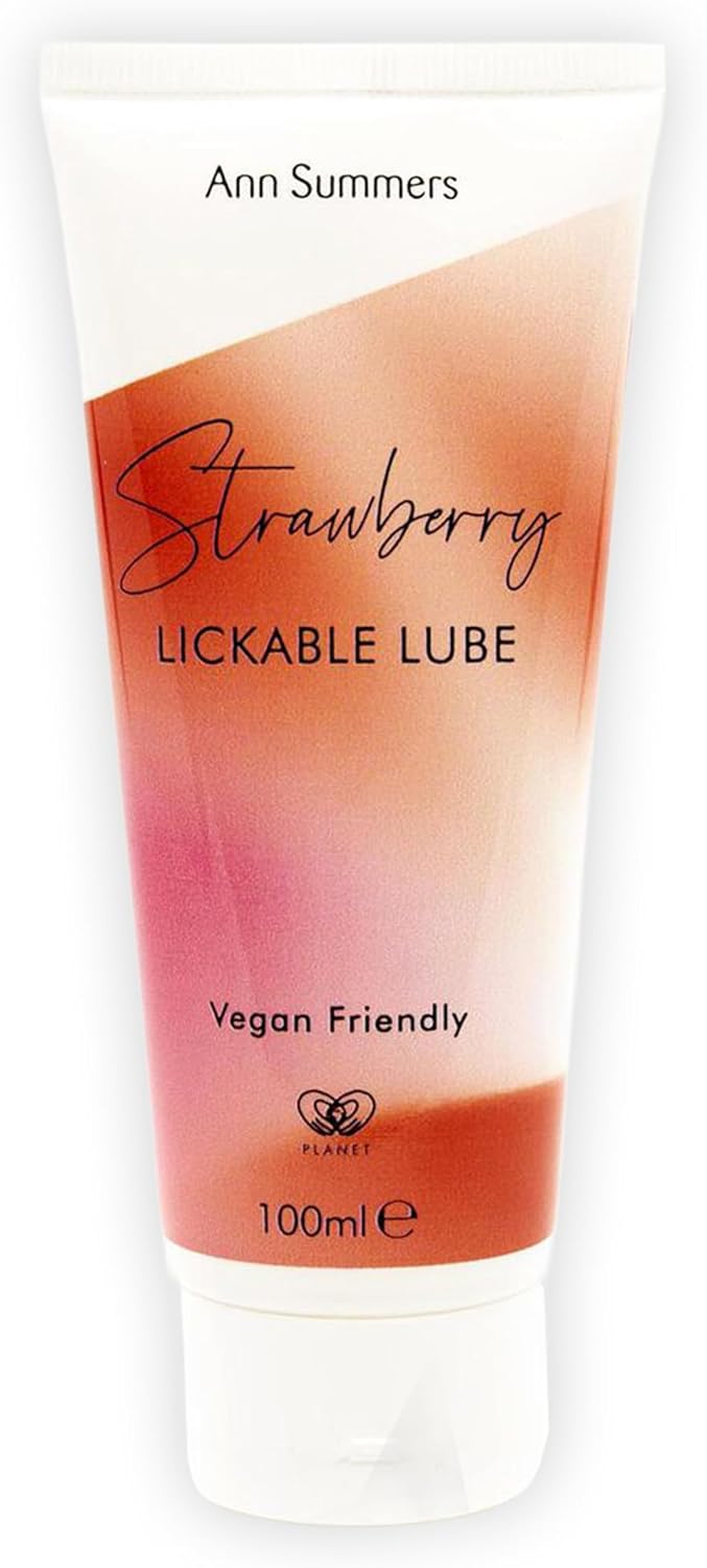 Ann Summers Strawberry Flavoured Lube (100ml) – Edible Water Based Lube for Oral Pleasure – Vegan-Friendly, Sugar-Free Water Based Lubricant Gel for Smooth Glide – Skin-Kind Lubricants & Licks