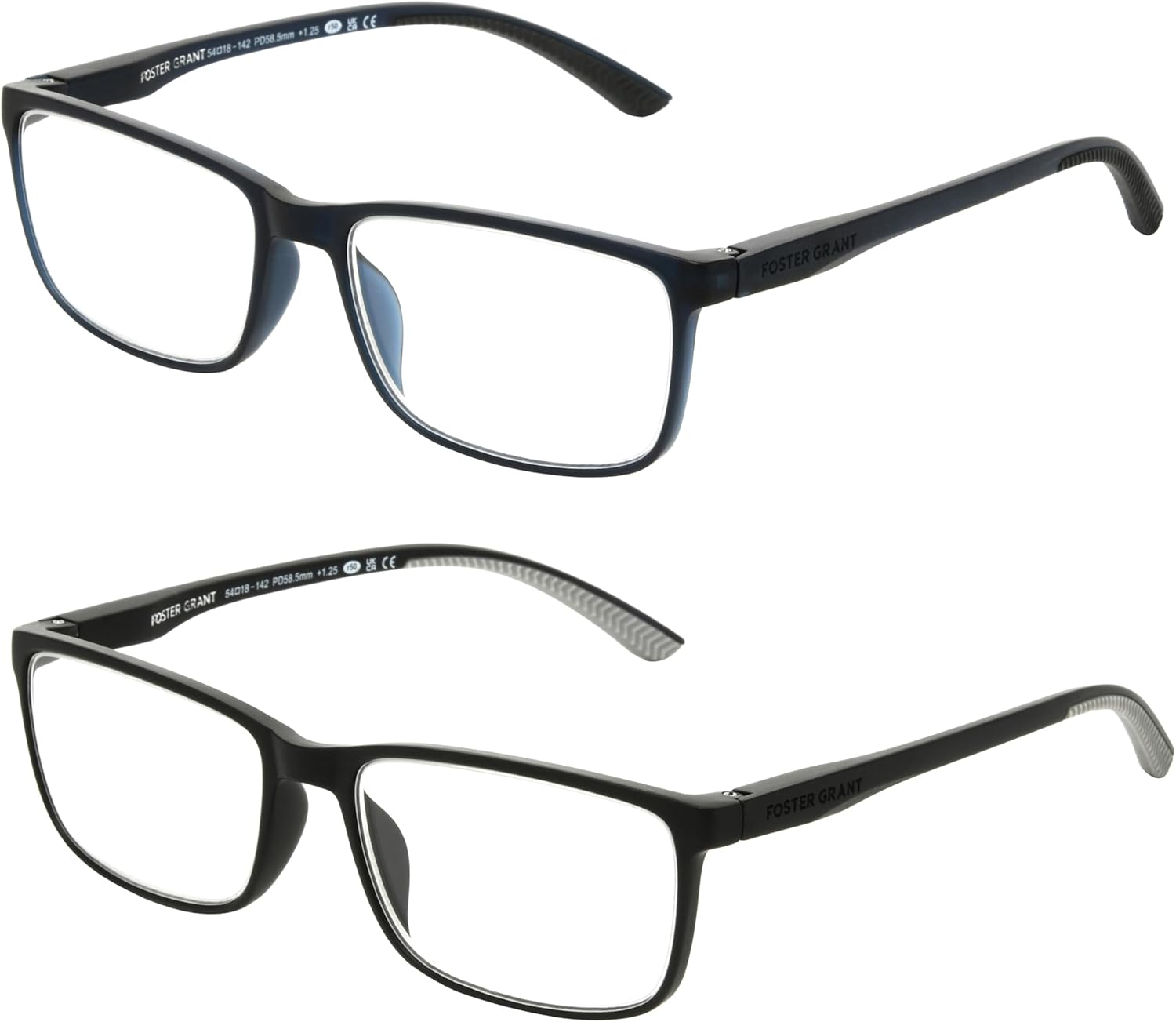 Foster Grant Men's Tatum 2-Pack Reading Glasses Rectangular