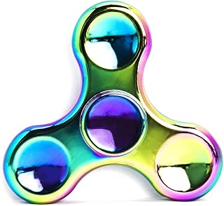 Rainbow Fidget Spinner - Metal Stainless Steel Figit Hand Toy for Kids and Adult (Round)