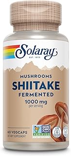 Solaray Fermented Shiitake Mushroom 500mg | Healthy Immune, Liver & Digestive Function Support | Non-GMO & Vegan | 60 VegCaps