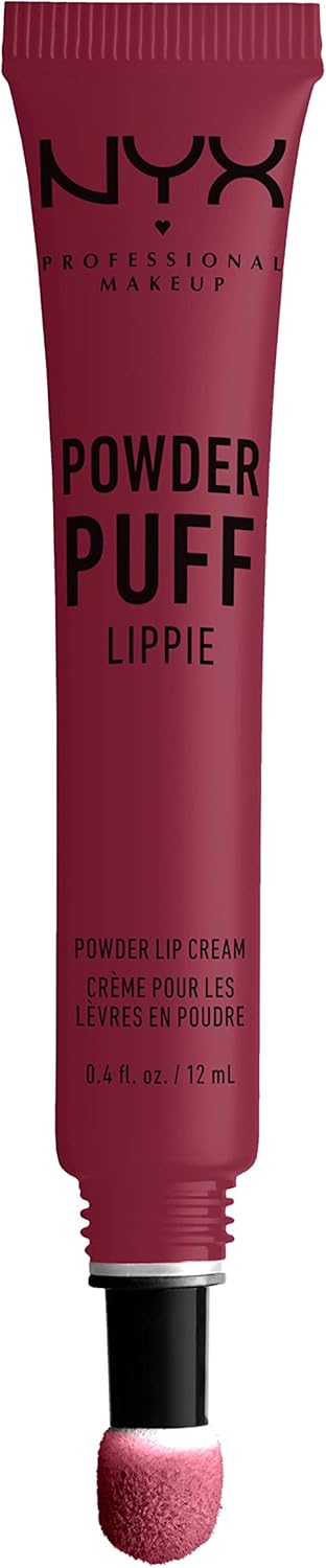NYX PROFESSIONAL MAKEUP Powder Puff Lippie Lip Cream, Liquid Lipstick - Prank Call (Burgundy)