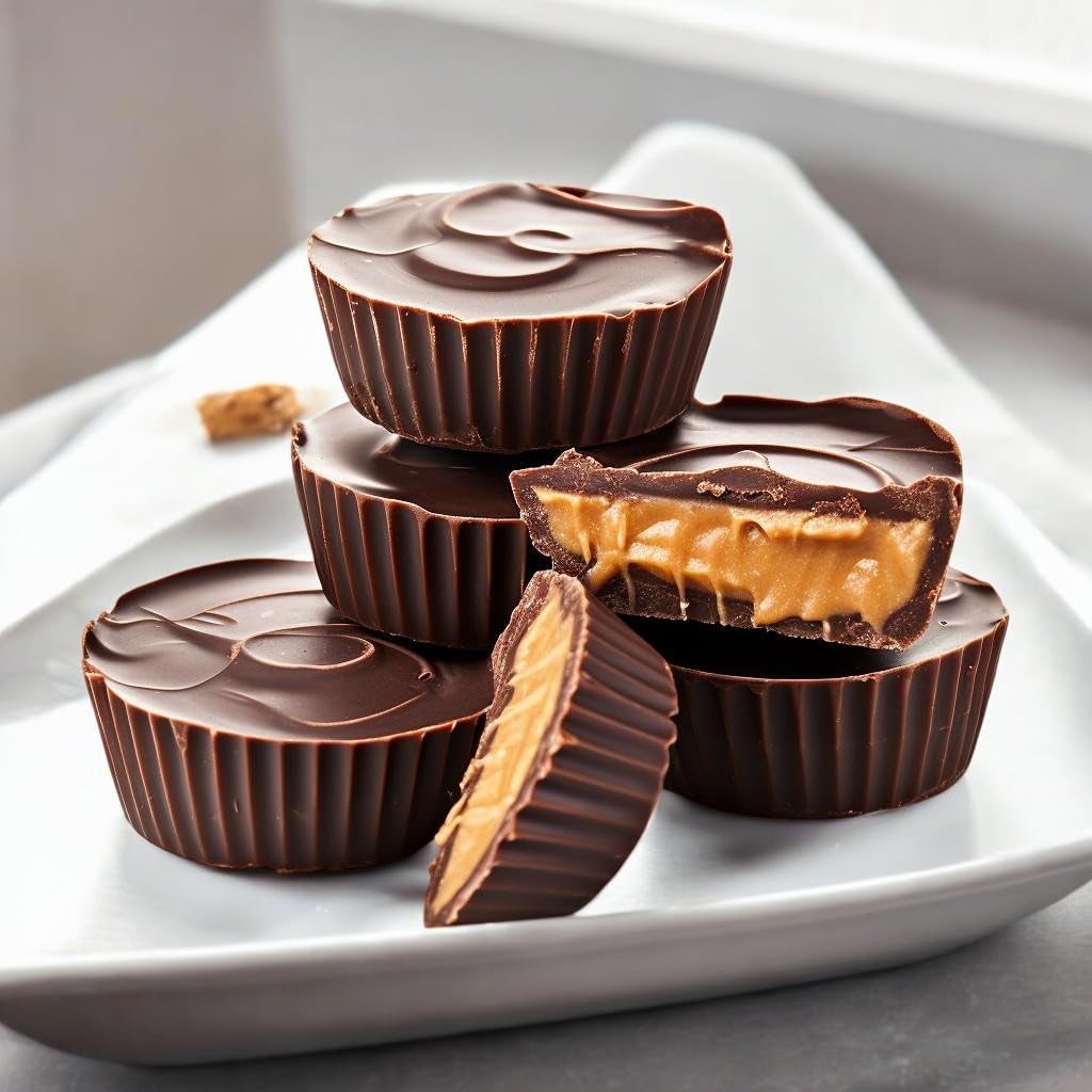 Sugar Free Dark Chocolate Peanut Butter Cup Delight-1 lb Deliciously Crafted for a Guilt-Free Indulgence Made with Stevia Extract-Perfect for Health-Conscious Chocolate Lovers(16 oz)