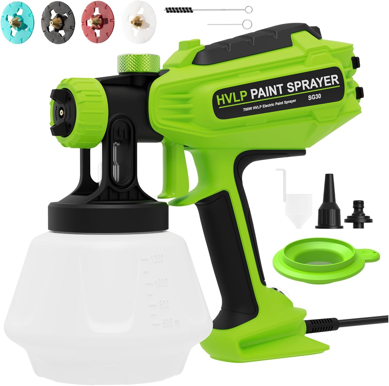 Paint Sprayer-700W Electric Spray Paint Gun with Adjustable Spray Width Knob,4 Nozzles & 3 Patterns,Cleaning & Blowing Joints Easy to Clean,Paint Sprayer gun for House Painting,Furniture,Cabinets etc.