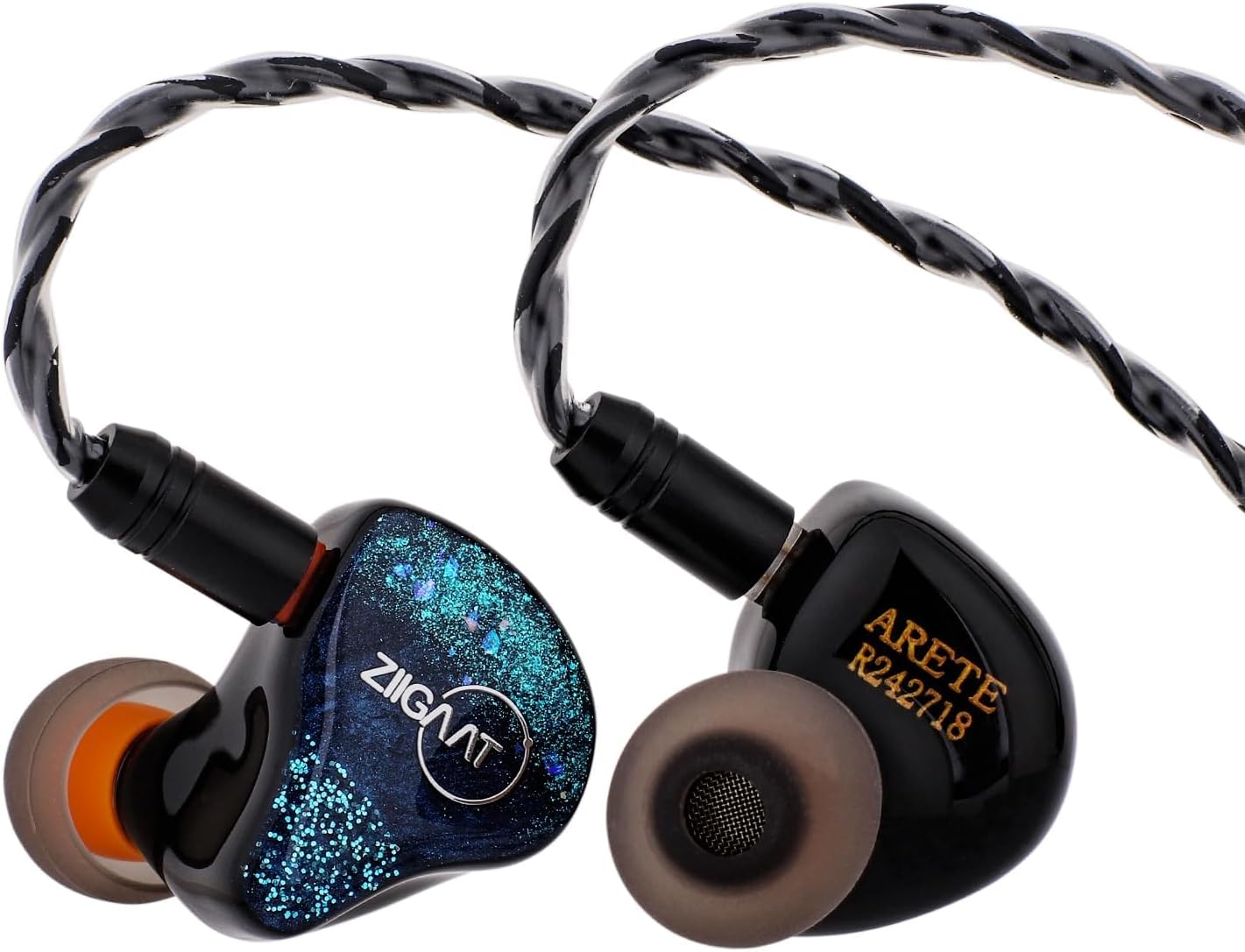 Linsoul ZiiGaat x Fresh Reviews Arete in Ear Monitor, 1DD+4BA Hybrid Earphone IEM, Wired Gaming Earbuds, Studio Monitor Tunning, with Detachable IEM Cable for Musician Audiophile (Blue)