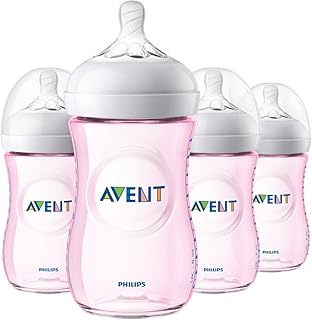 Philips Avent Natural Baby Bottle, Pink, 9oz, 4pk, SCF013/48