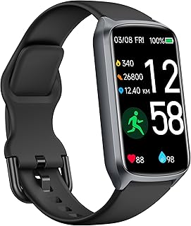 Health Fitness Tracker with 24/7 Heart Rate, Blood Oxygen, Blood Pressure, Sleep Tracker, 5ATM Waterproof Activity Trackers with Step Tracker, Pedometer (S & L Bands Included)