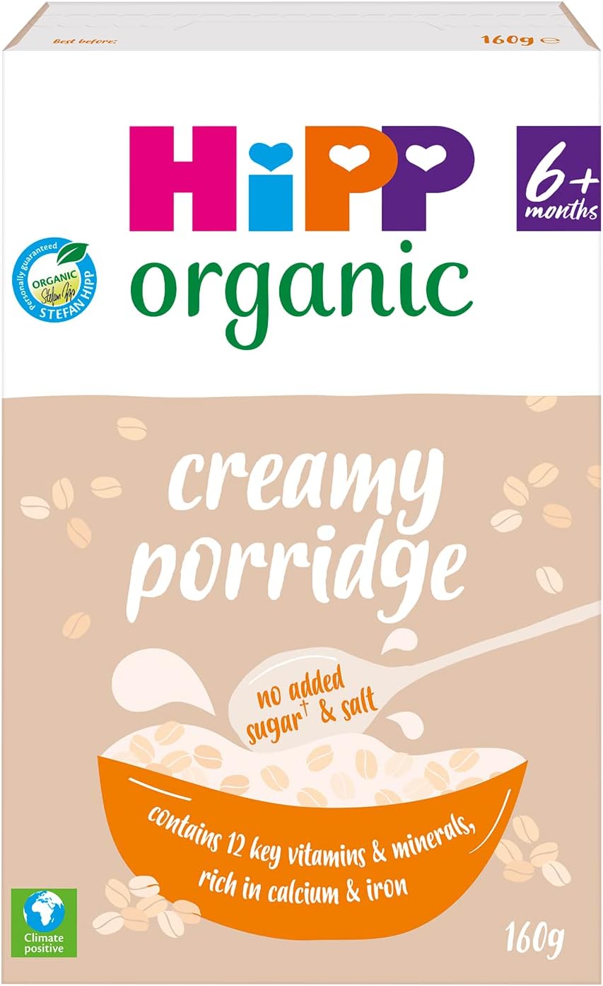 HiPP Organic Creamy Porridge Baby Cereal 6 plus Months (4 X 160g)