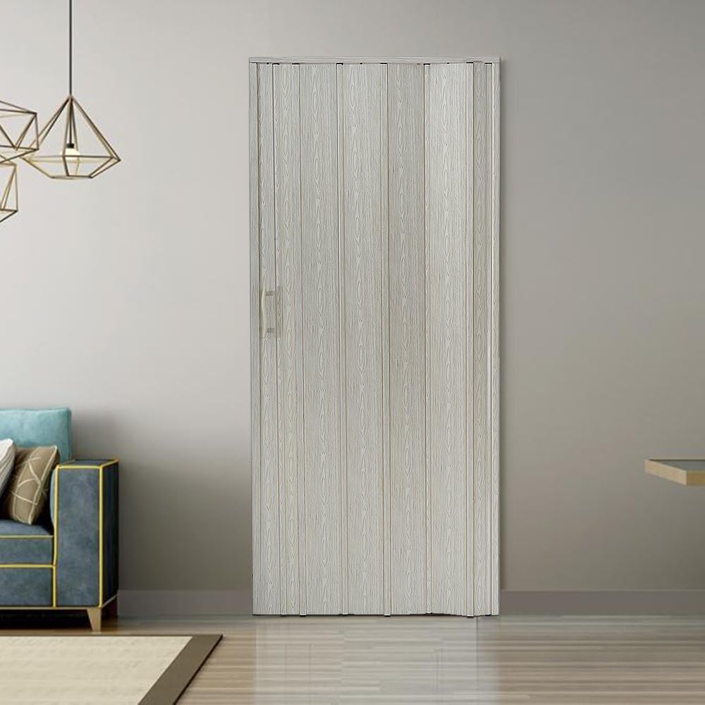 PVC Plastic Folding Door Internal Doors Sliding 7 Panels Divider Magnetic