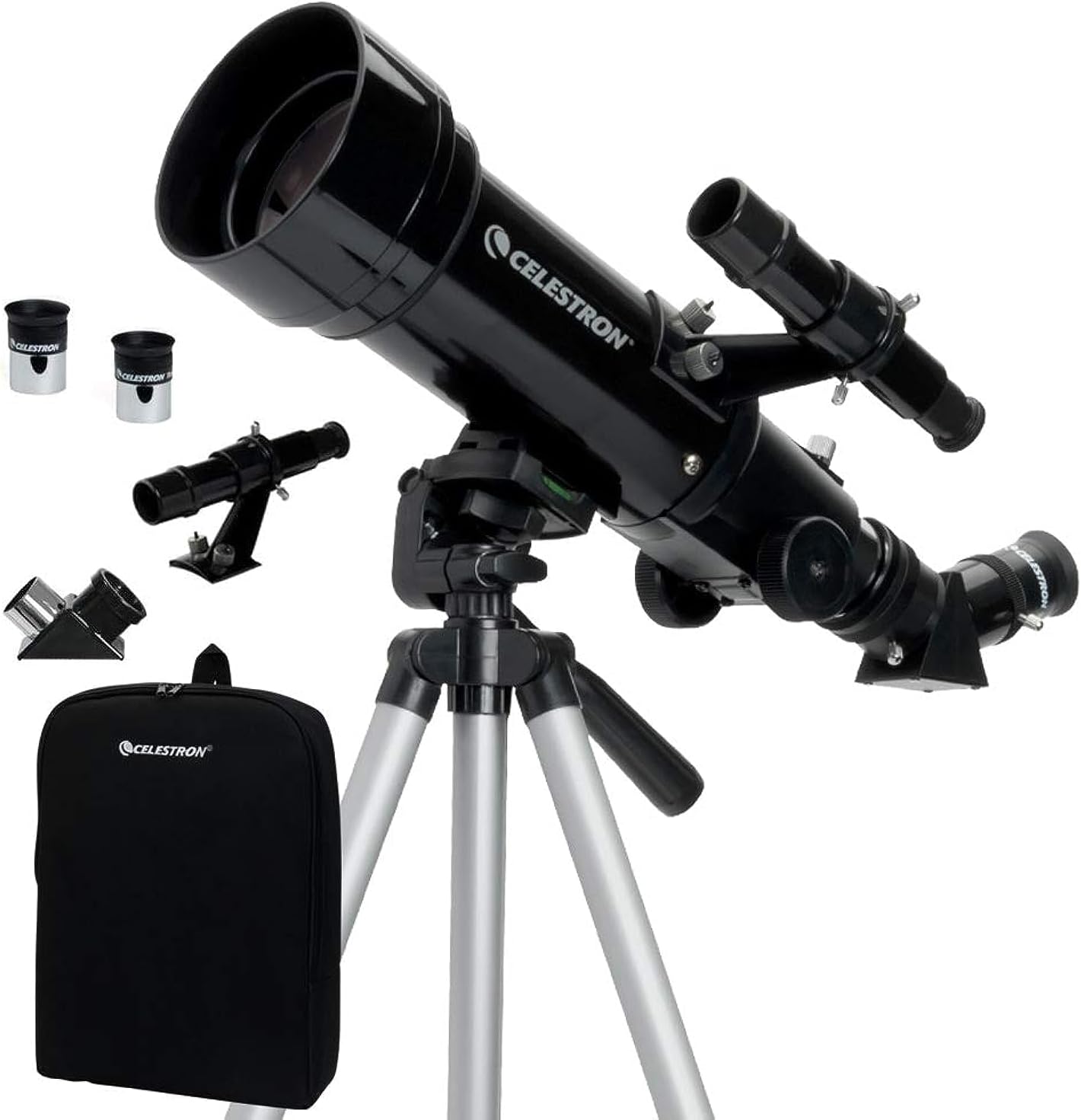 Celestron Travel Scope 70 Portable Refractor Telescope – 70mm Aperture, Fully-Coated Glass Optics – Includes Tripod, Backpack & Software – Ideal for Beginners & Travel