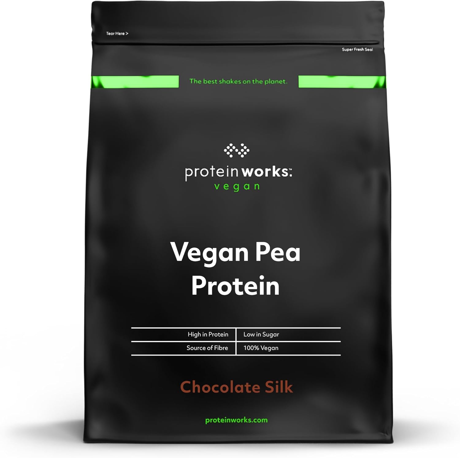Protein Works - Pea Protein Isolate Protein Powder | 100% Plant-Based & Natural | Gluten Free | No Added Sugar | Chocolate Silk | 1 Kg