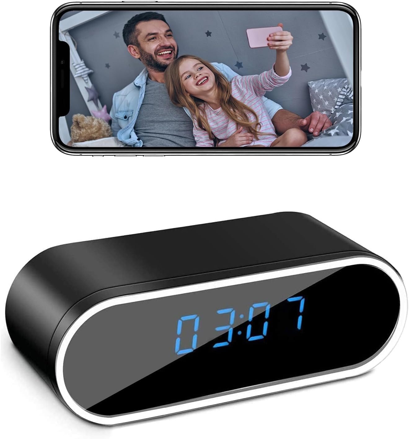 ehomful Hidden Camera Clock Wireless HD 1080P WiFi Spy Camera Night Vision Surveillance Security Nanny Cam for Home/Office/Indoor