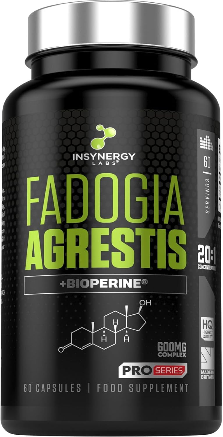 Fadogia Agrestis 600mg Enhanced with BioPerine® (Superior Absorption) Fadogia Agrestis Extract, Muscle Mass, Stamina, Strength, Drive & Performance 60 Vegan Capsules