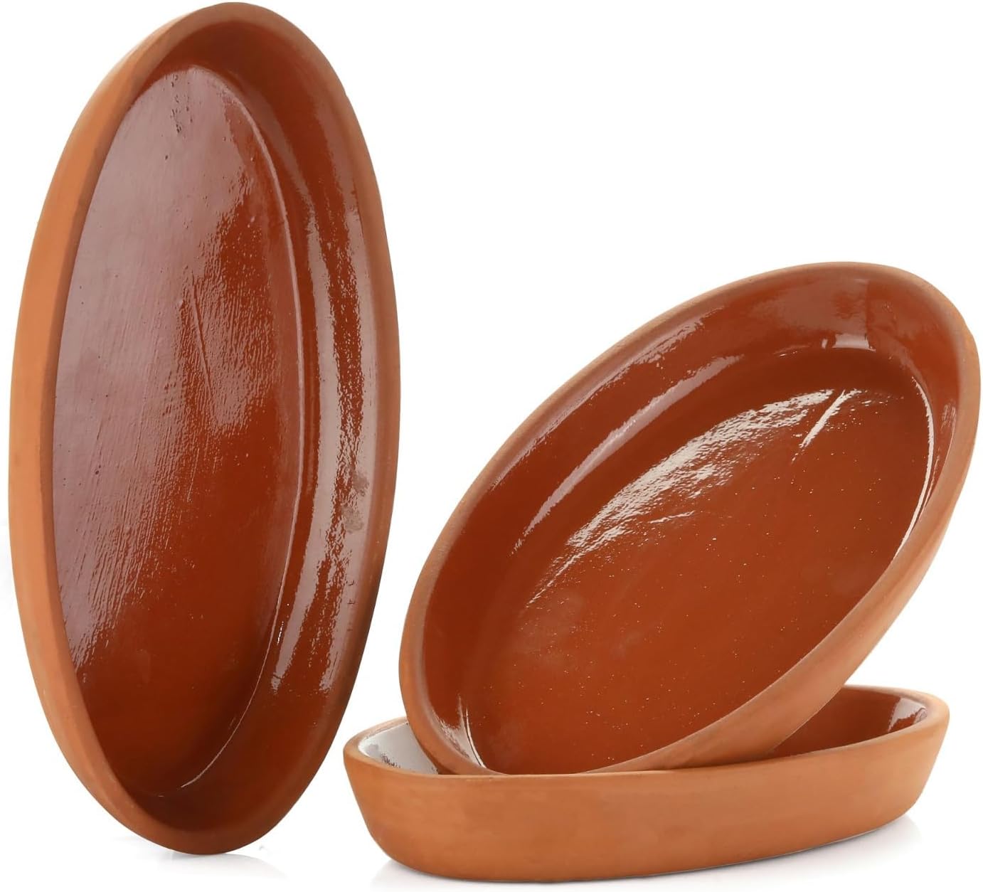 Clay Pot for Cooking - Meat, Fish, Vegetables Pans Set of 2 - Terracotta Mexican Pottery, Indian Cooking Pots, Oven Safe, Premium Quality Clay Cookware, Baking Pan, Meat, Fish Cooking Pan