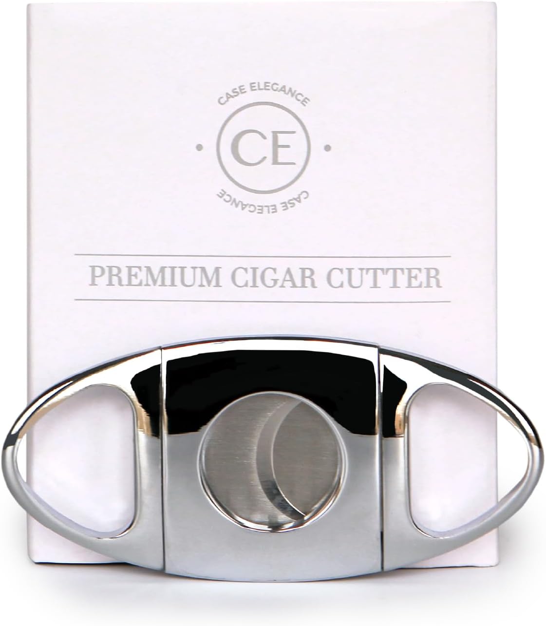 CASE ELEGANCE Classic Cigar Cutter Stainless Steel Sharp Guillotine Blades with Polished Chrome Finish