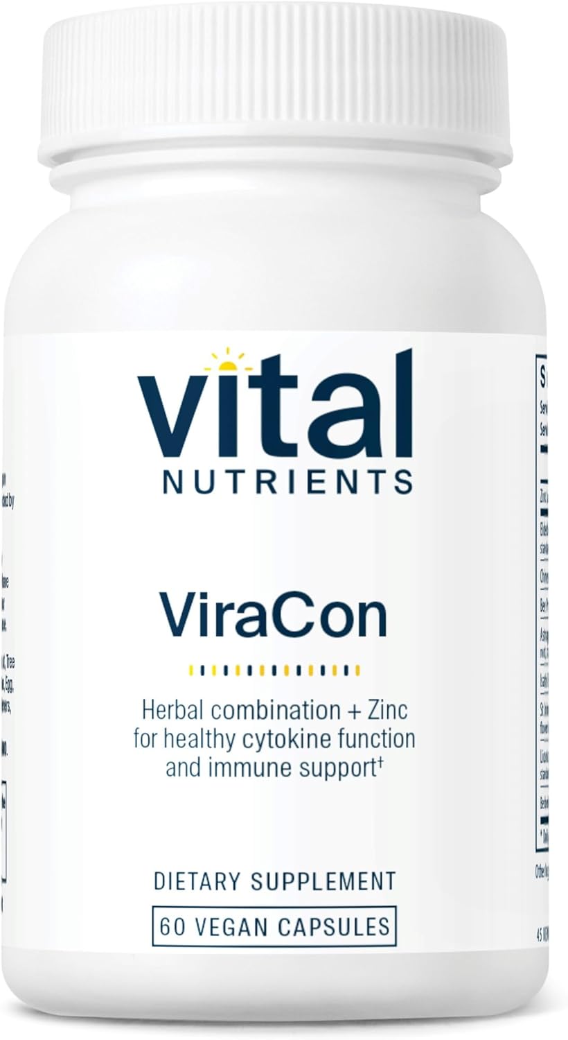 Vital Nutrients ViraCon | Vegan Immune Support Supplement* | Zinc, Elderberry, Licorice Root Extract, & Other Herbs for Comprehensive Immune Support | Gluten, Dairy, Soy Free | Non-GMO | 60 Capsules