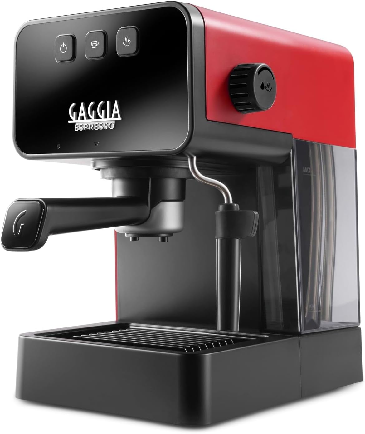 Gaggia Espresso Style Manual Coffee Machine and Cappuccino Maker with Milk Frother, Lava Red