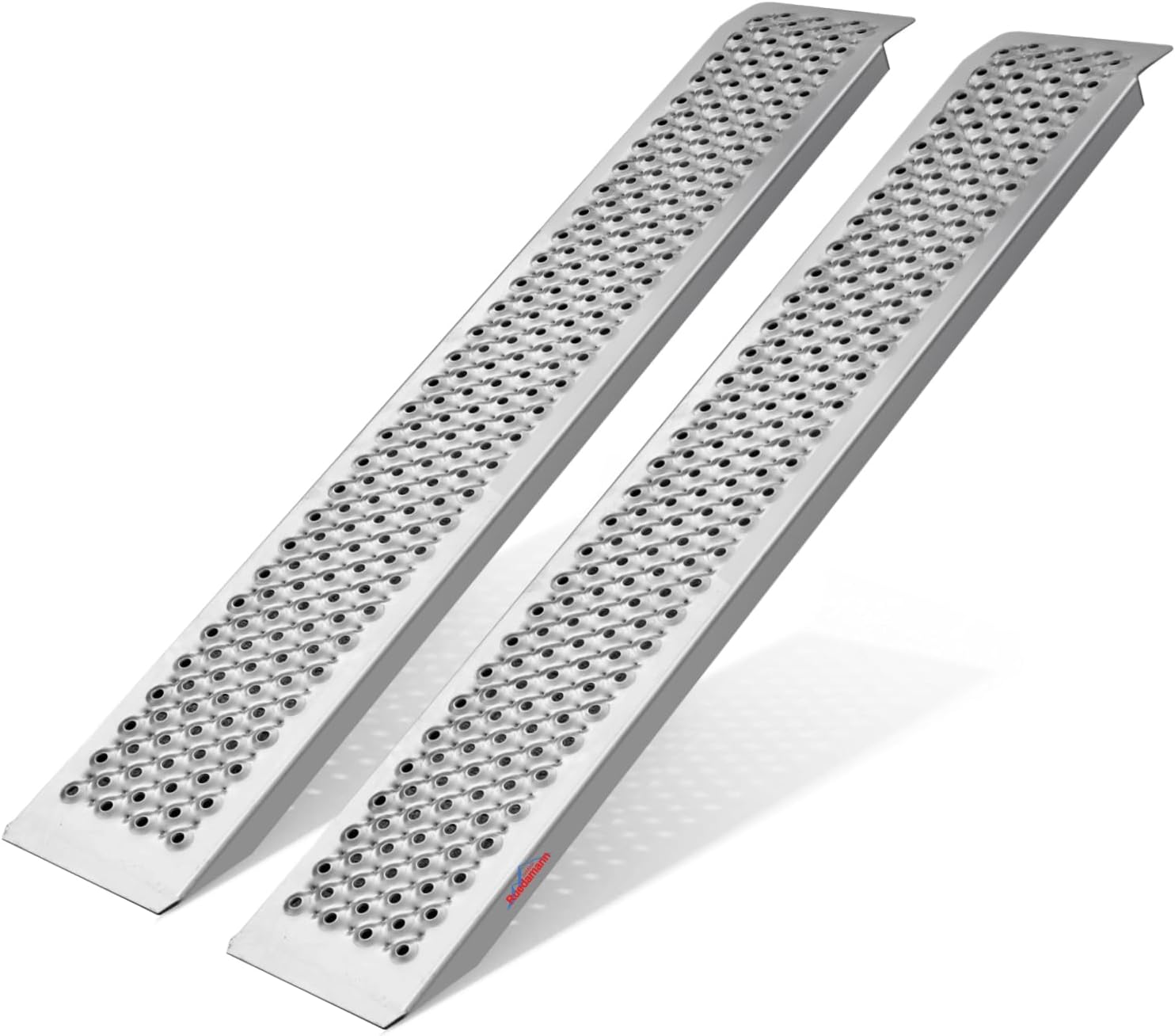 Ruedamann 5FT Aluminum Shed Ramps, 2PCS Total 880 lbs Capacity Loading Ramp for Riding Mower, 9" Wide Lightweight ATV Ramps for Pickup Trucks, Bicycles, Motorcycles, Lawn Mowers