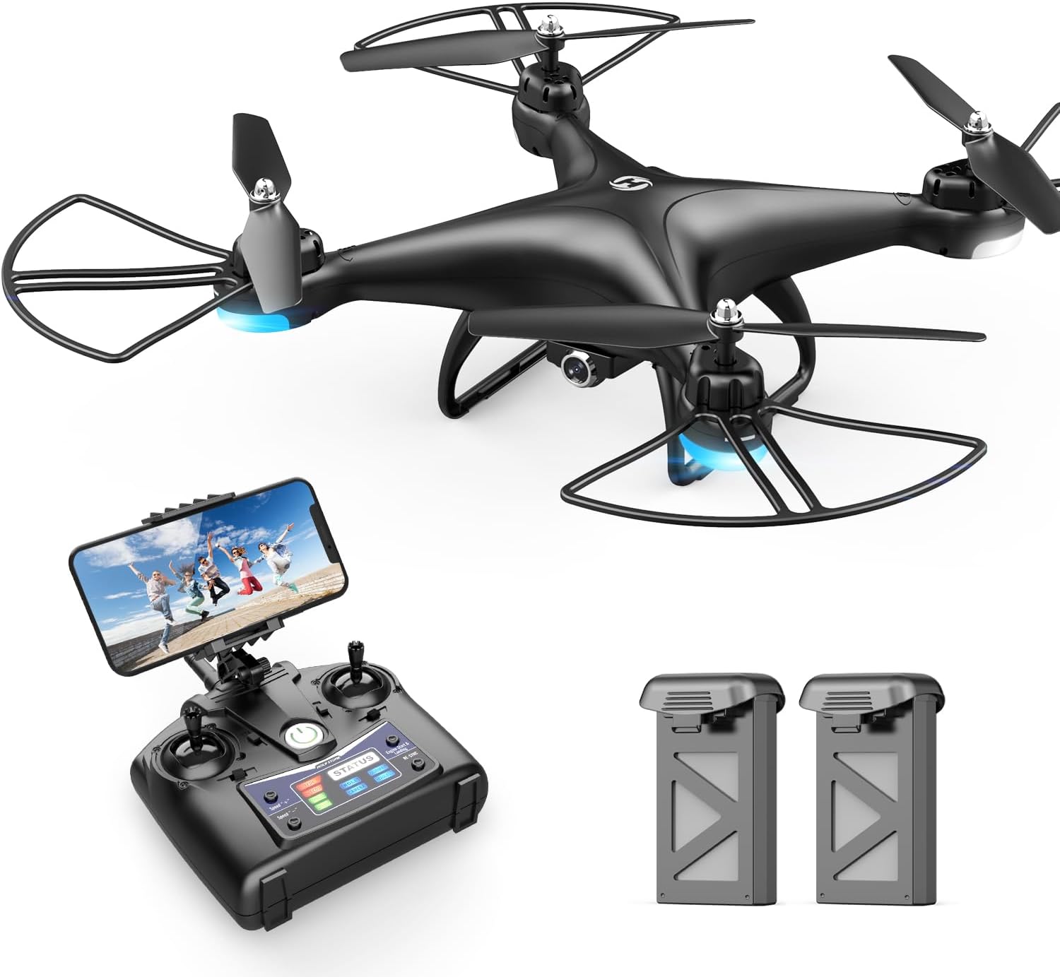 Holy Stone HS110D FPV RC Drone With 1080P HD Camera Live Video 120 Wide Angle WiFi Quadcopter With Gravity Sensor, Voice Control, Gesture Control, Altitude Hold, Headless Mode, 3D Flip RTF 2 Batteries