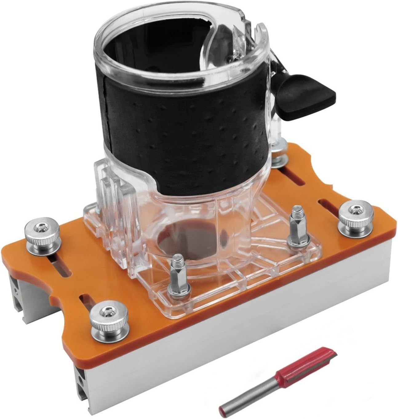 Fockety 2 in 1 Invisible Fastener Slotting Bracket, Woodworking Router Base, Mortising Jig, Wood Trimmer Router Tool, Slotted Base & Fastening Bracket for 65mm Fixed Trimming Machine