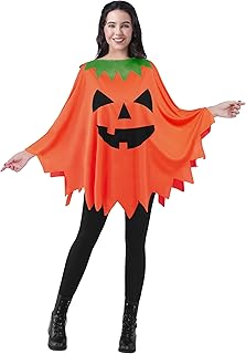 Spooktacular Creations Women Pumpkin Poncho Costume Adult, Pumpkin Costume Set, Halloween Costumes for Women Role Play