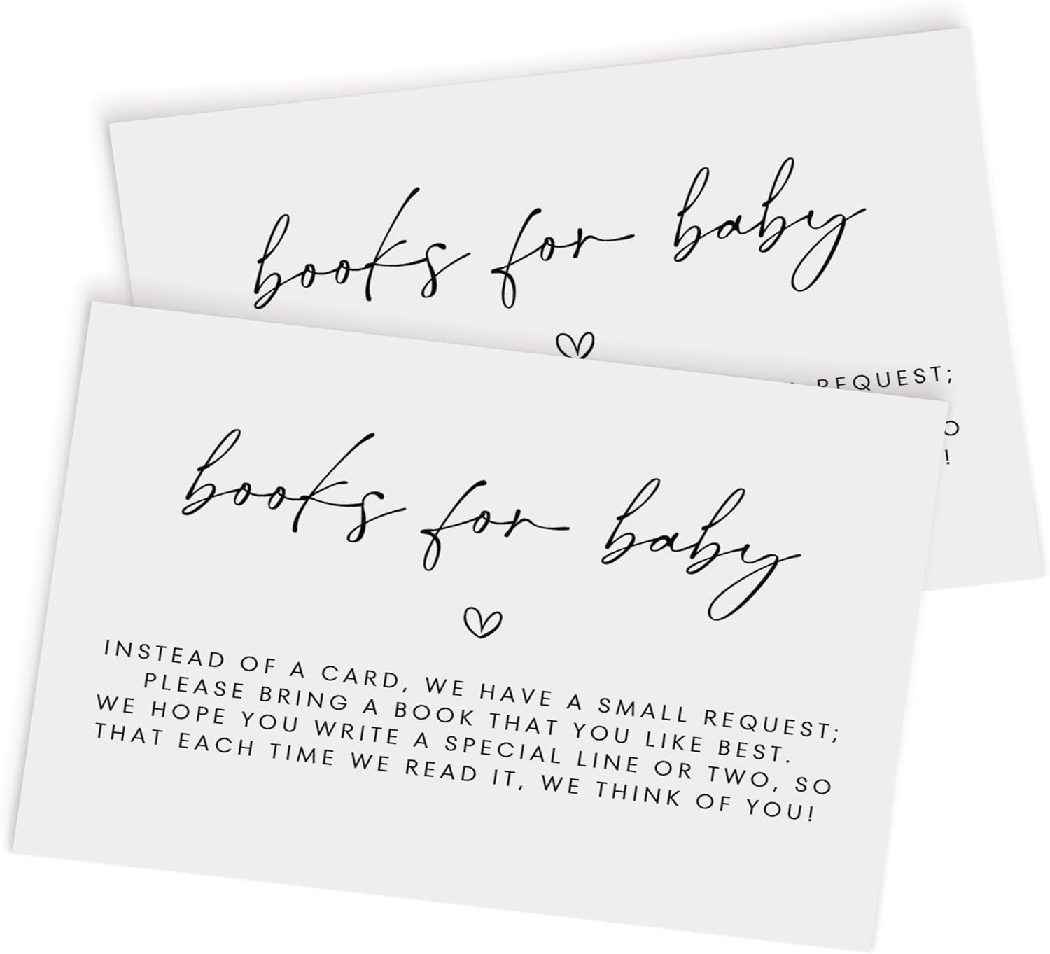 Books For Baby Cards, 3.5x2 White, Books For Baby Shower Request Cards - Bring a Book Instead of a Card Baby Shower