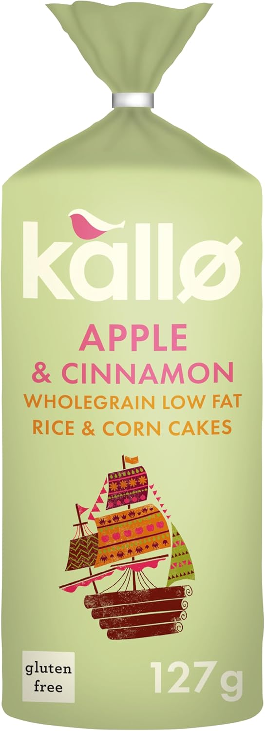 Kallo Apple & Cinnamon Wholegrain Rice & Corn Cakes, 127 g