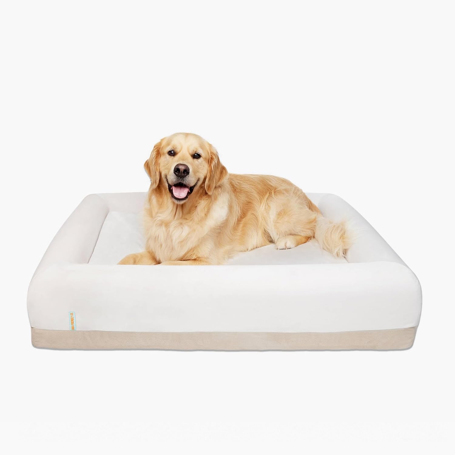 DF Co. Dog Orthopedic Memory Foam Bed | Helps Arthritis & Joint Pain | Lavender Infused, Waterproof Exterior, Machine Washable Cover, Anti-Slip Base | Beige, Size L