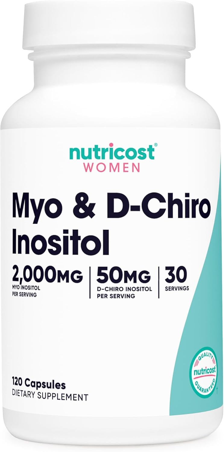 Nutricost Myo Inositol & D-Chiro Inositol for Women 2000mg, 120 Capsules, Myo & 50mg D-Chiro Inositol Per Serving, 30 Servings, Vegetarian Friendly, Non-GMO & Gluten Free