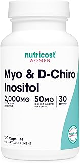 Nutricost Myo Inositol & D-Chiro Inositol for Women 2000mg, 120 Capsules, Myo & 50mg D-Chiro Inositol Per Serving, 30 Servings, Vegetarian Friendly, Non-GMO & Gluten Free