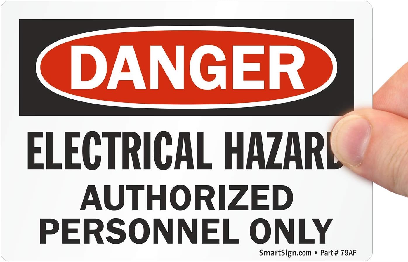 SmartSign - U9-1742-ND_3.5x5 "Danger - Electrical Hazard, Authorized Personnel Only" Label | 3.5" x 5" Laminated Vinyl Black/Red on White